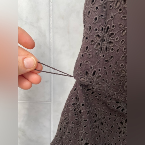 Banana Republic Strapless Chocolate Brown Eyelet Cotton Dress, size 2 - Picture 4 of 11